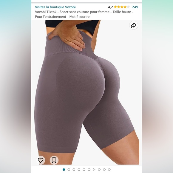 Amazon light grey purple short - Picture 5 of 6